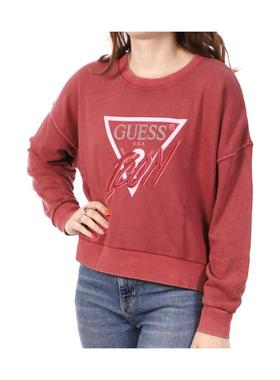 代购GUESS女士卫衣保暖舒适棉质红色日常休闲上衣爆款