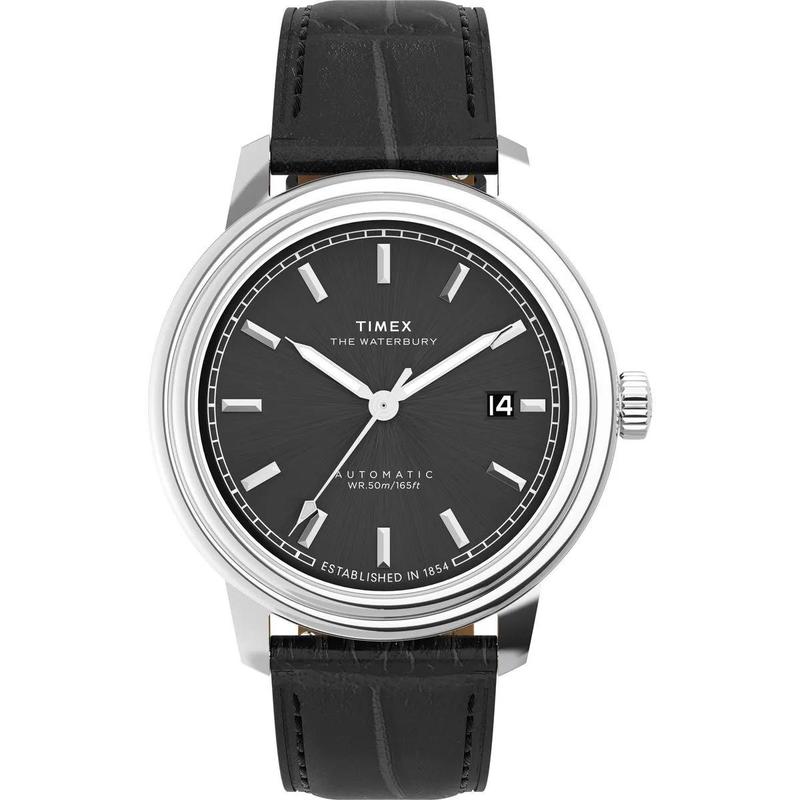 Timex/天美时复刻经典军表机械自动复古怀表风格防水黑盘绿表带