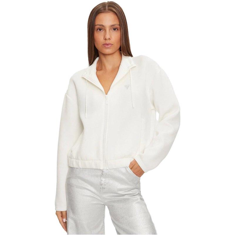 代购GUESS女士夹克保暖防风白色加绒春秋日常卫衣爆款休闲