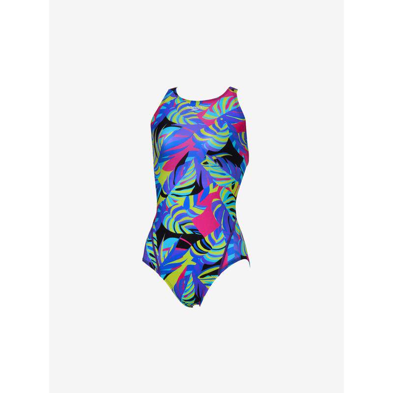 代购Speedo速比涛女士泳衣速干贴身彩色印花游泳水上连体爆款