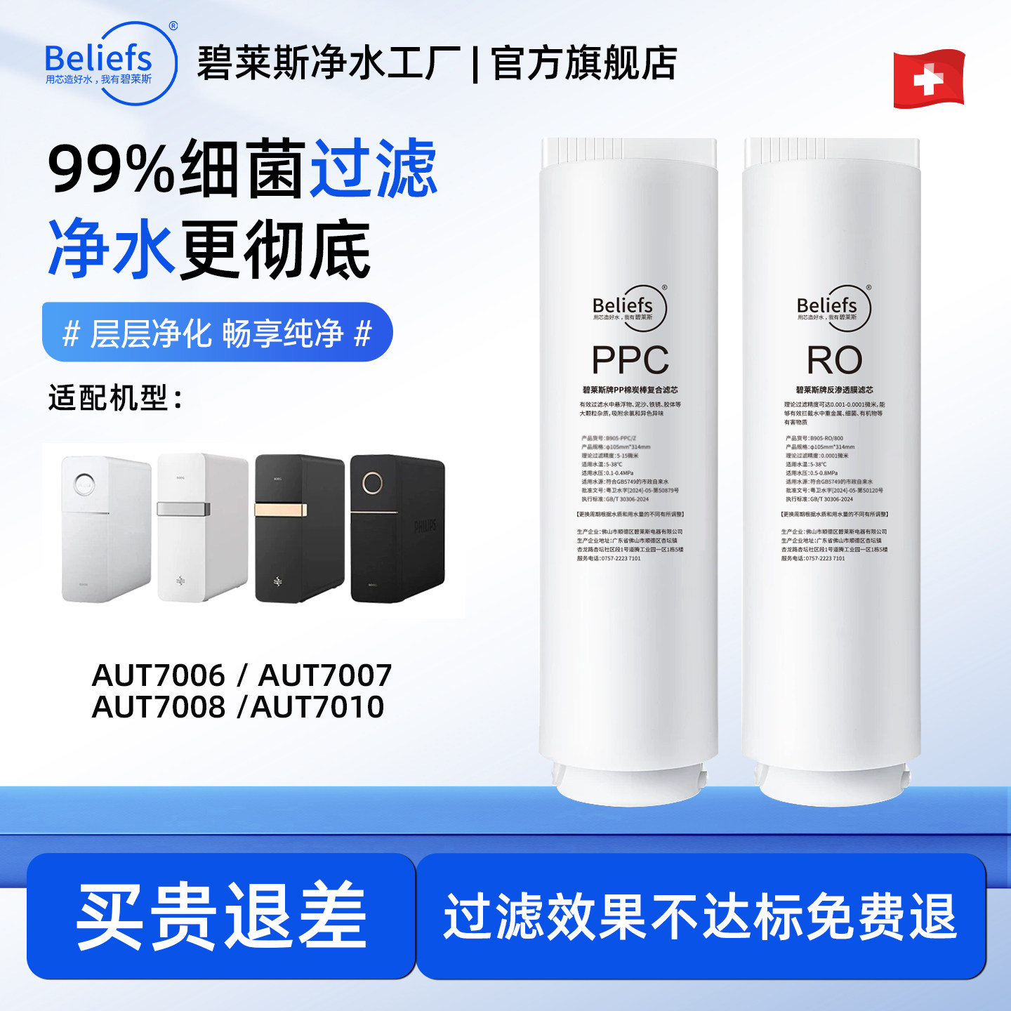 适用水器滤芯AUT7007复合滤芯