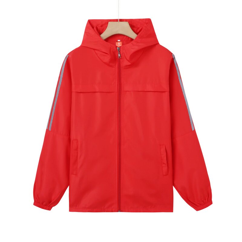 定制风衣工作服长袖团队工衣运动反光上衣连帽外套印制广告文化衫