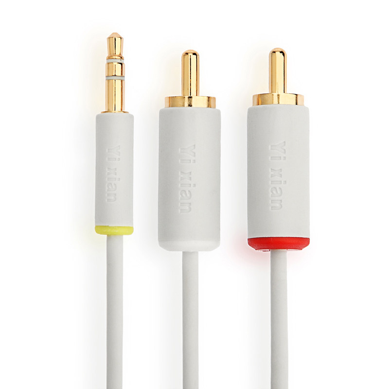 一线丰旭 音频线一分二3.5mm转双莲花头手机电脑耳机接功放音箱线