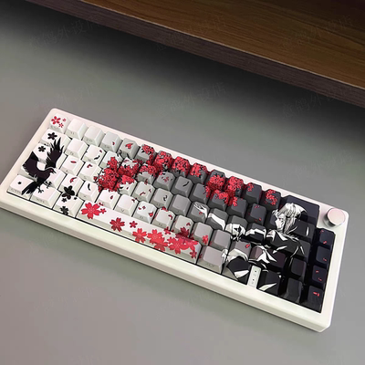 Sakuraraven狐面少女五面热升华原厂高度nd63侧刻透光wooting键帽