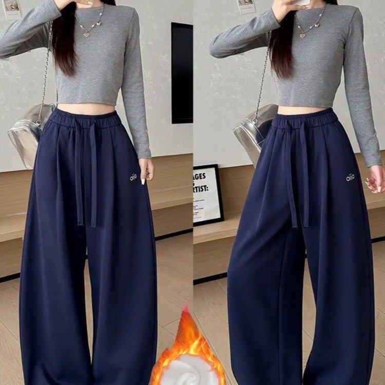 原版直播爆款2025冬季新款时尚松紧腰休闲时尚休闲裤加绒