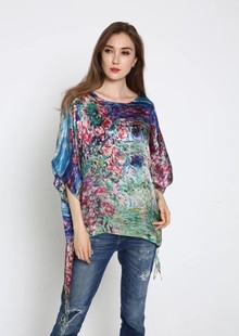 欧美百搭丝绸衫 绑结100%桑蚕丝宽松大码 真丝上衣新款 silk时尚