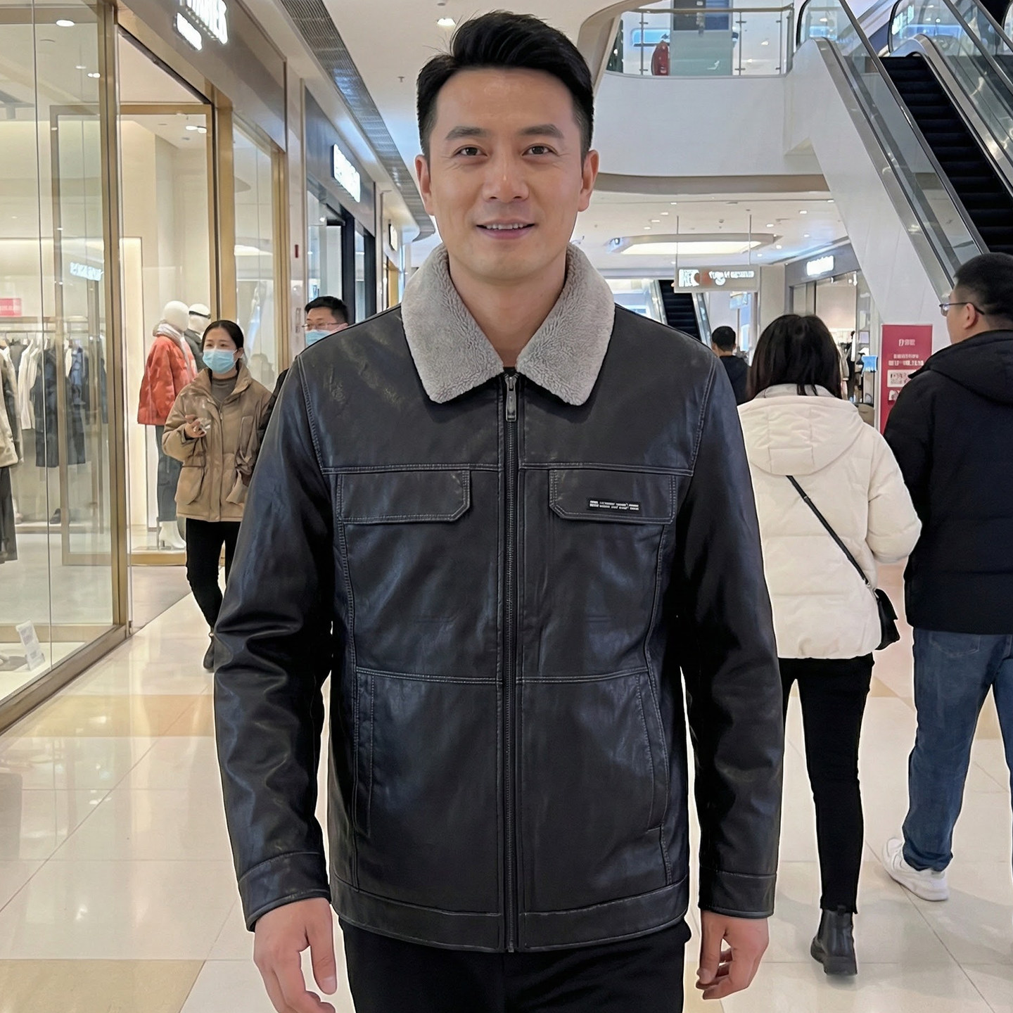 翻领羽绒服男士冬季防风保暖90白鸭绒可脱卸毛领皮衣夹克男装外套