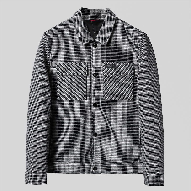 含羊毛千格鸟夹克男装外套