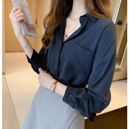 White shirt women's 2020 new spring dress fashion foreign style design sense of minority coat Long Sleeve Shirt backing