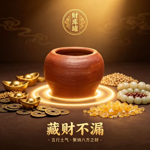 手工聚财风水黄土罐瓦罐陶罐镇宅招财风水布局化解黄泥罐无釉祈福