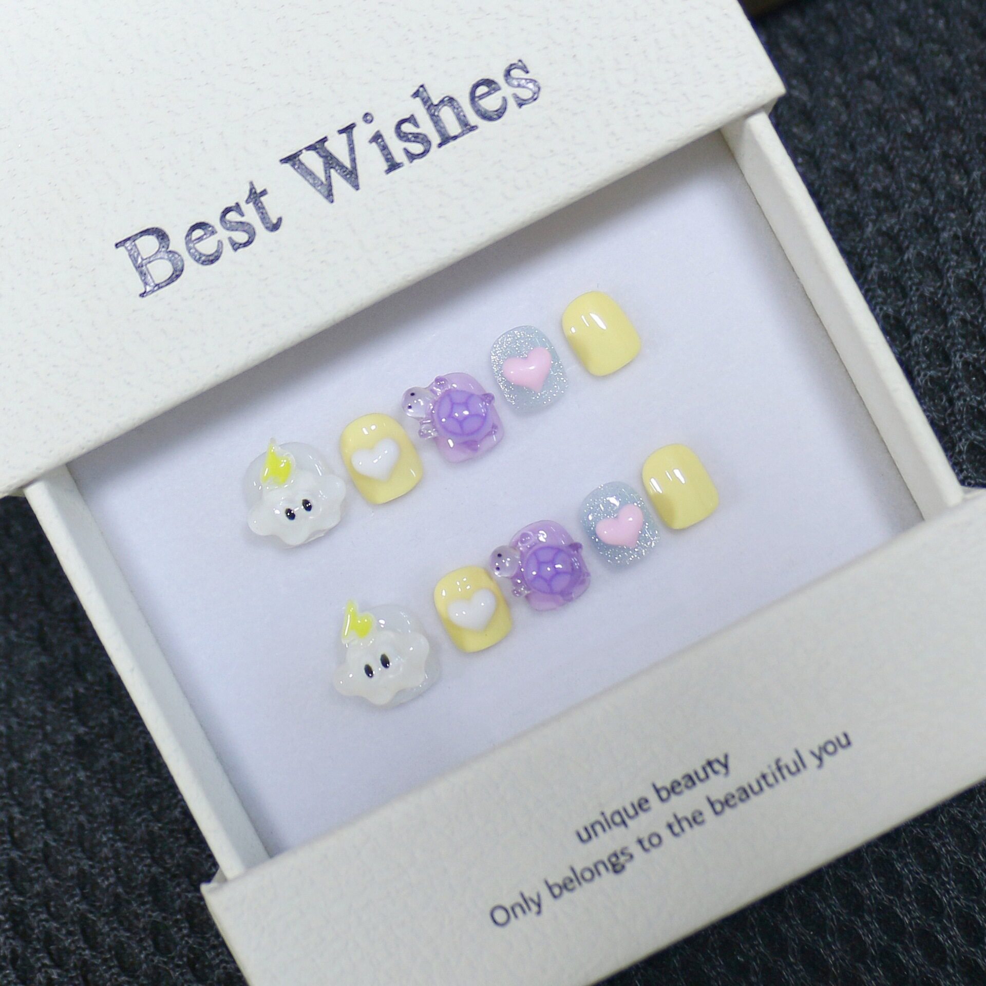 纯手工儿童穿戴甲可爱卡通多巴胺美甲贴片3-12岁短款假指甲可拆卸