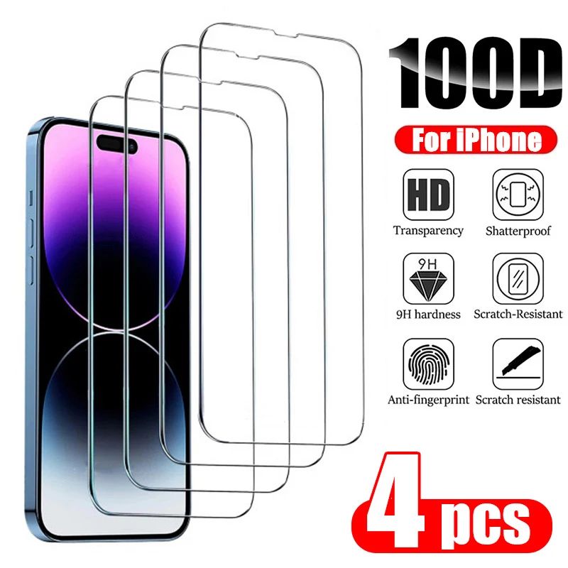 4PCS Tempered Glass for iPhone 14 Pro Max 14 Plus 14Pro Scre