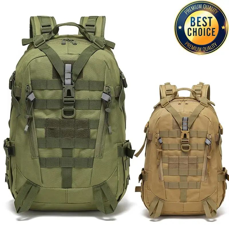40L Tactical Reflective Backpack Outdoor Molle Camouflage Ru