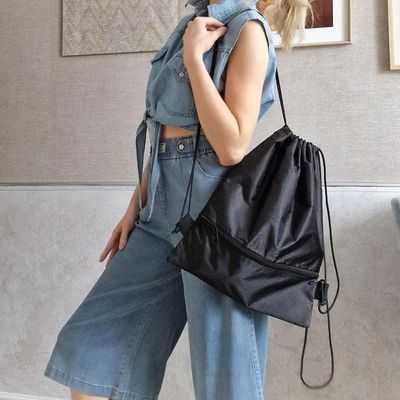 Portable Drawstring Backpack – Foldable Lightweight Bag for