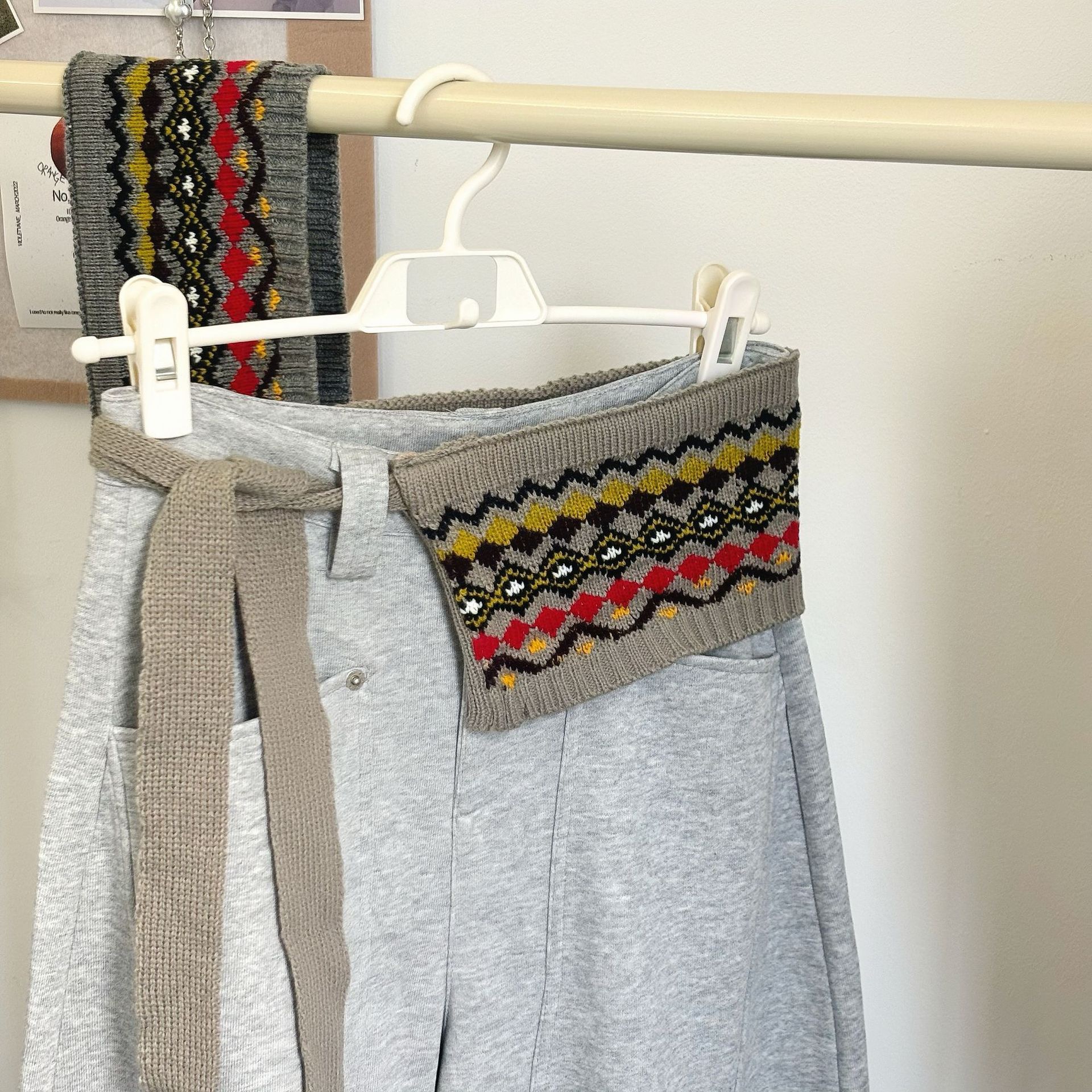 一春浮梦2025新款复古民族风针织腰带女百搭装饰腰封腰带装饰围腰