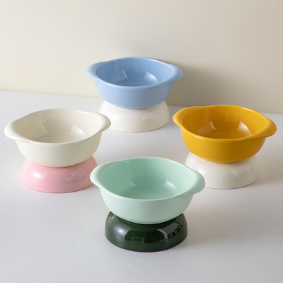 ZOO●hocc猫碗陶瓷猫食盆保护颈椎高脚狗碗防打翻大口径吃饭水碗