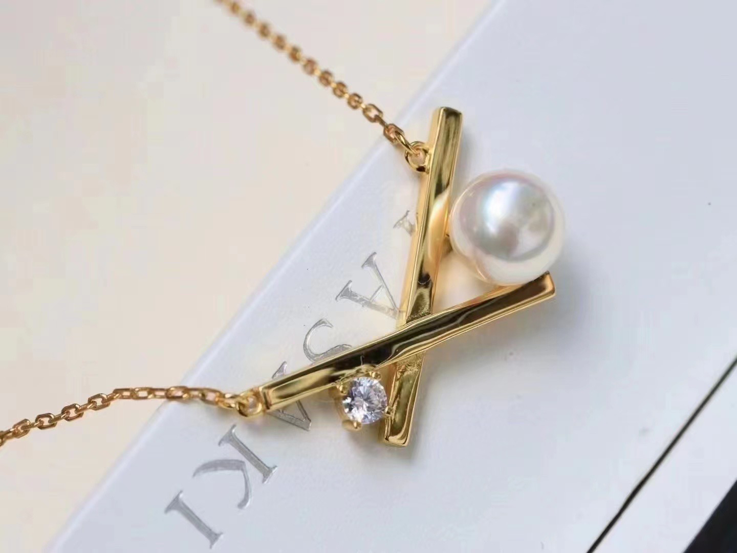 刘亦菲玫瑰的故事同款珍珠吊坠tasaki同款s925银天然海水珍珠