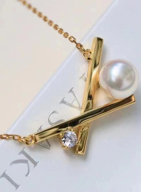 刘亦菲玫瑰的故事同款珍珠吊坠tasaki同款s925银天然海水珍珠