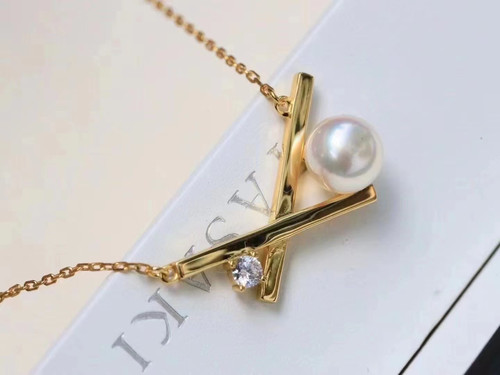 刘亦菲玫瑰的故事同款珍珠吊坠tasaki同款s925银天然海水珍珠