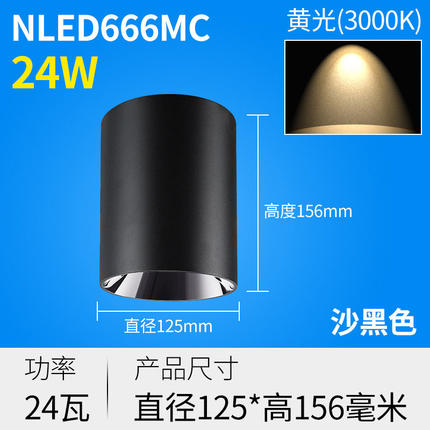 雷士照明led明装射灯全铝材质黑光技术防眩光显指90 NLED666MCMB