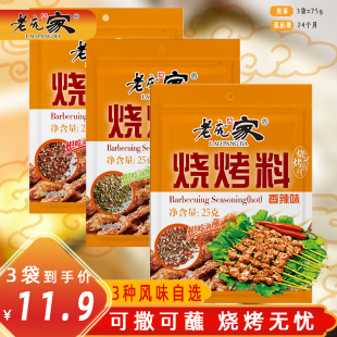 烤肉蘸料撒料 费老庞家调味料组合麻辣香辣清香25g烧烤料韩式 免邮 3袋