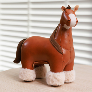 台湾zuny马年生肖礼骏马夏尔马原创设计手工皮革摆件书挡挂件吊饰