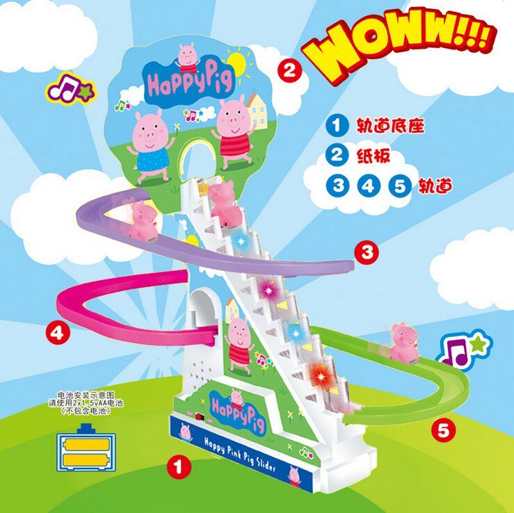 전기 계단 등반 트랙 슬라이드 어린이 장난감 크리 에이 티브 새롭고 독특한 뜨거운 판매 거리 마구간 공급 어린이 선물 도매