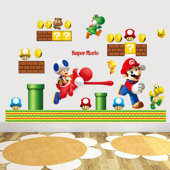 3d立体创意超级玛丽马里奥 客厅卧室儿童房幼儿园卡通墙贴贴纸画