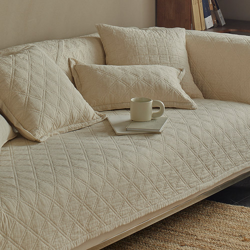 日式棉麻老粗布沙发垫子极简纯棉四季套罩2025新款高级感坐垫盖布