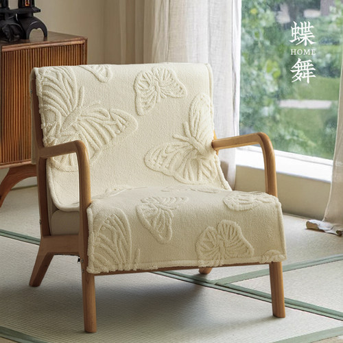 坐垫连体摇摇椅单人简约秋冬毛绒实木椅保暖家用客厅靠背沙发座垫