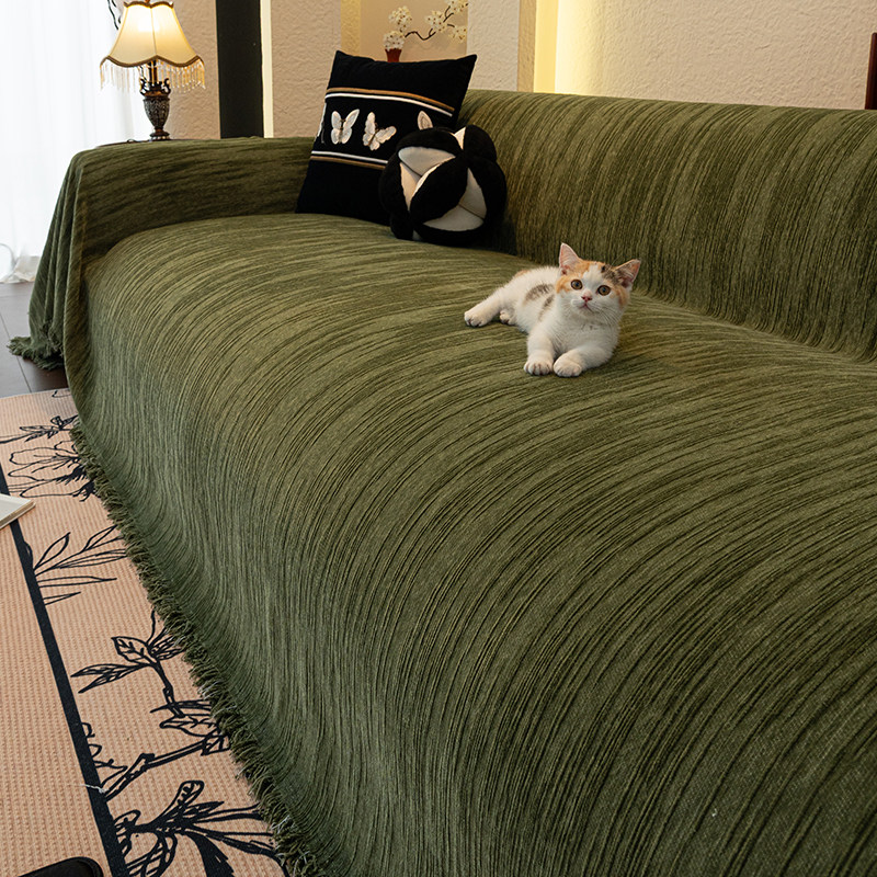 沙发盖布中古风雪尼尔盖巾全盖法式沙发布四季通用轻奢盖毯套罩,居家布艺,沙发垫,淘宝优惠券,粉丝福利购,淘宝优惠卷