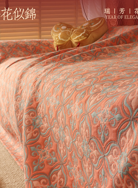 全棉提花双层纱沙发巾四季款纯棉新中式高档新年沙发盖毯2026新款