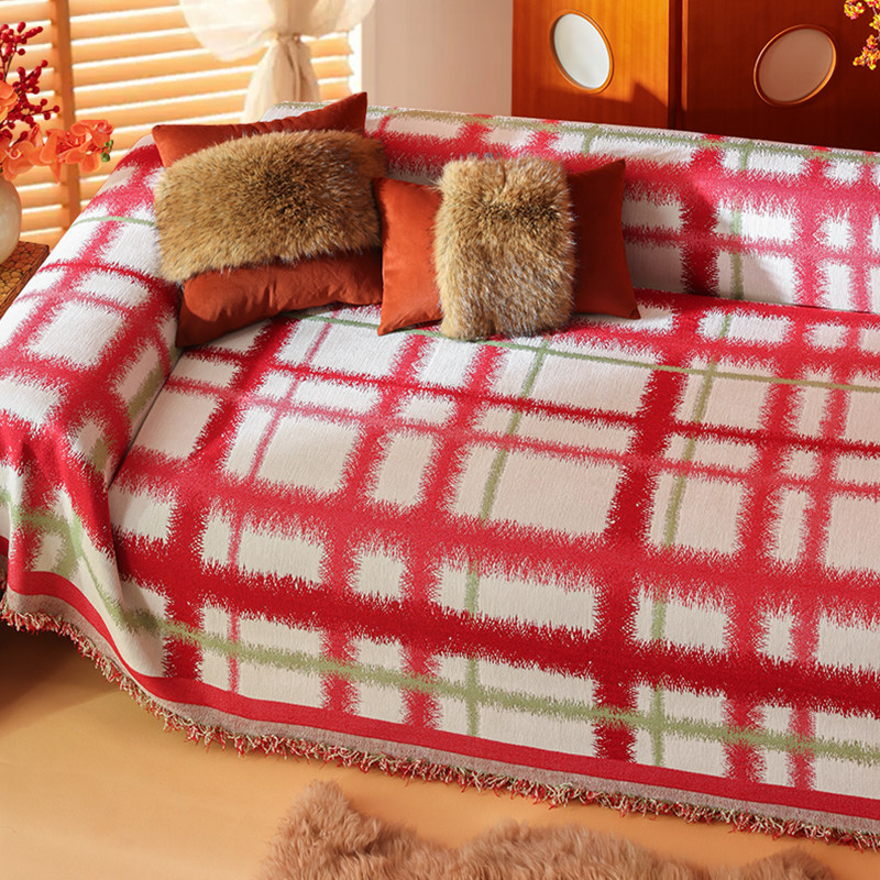 沙发巾小香风格红色喜庆沙发垫盖布一片式全包结婚氛围感布置客厅,居家布艺,沙发垫,淘宝优惠券,粉丝福利购,淘宝优惠卷