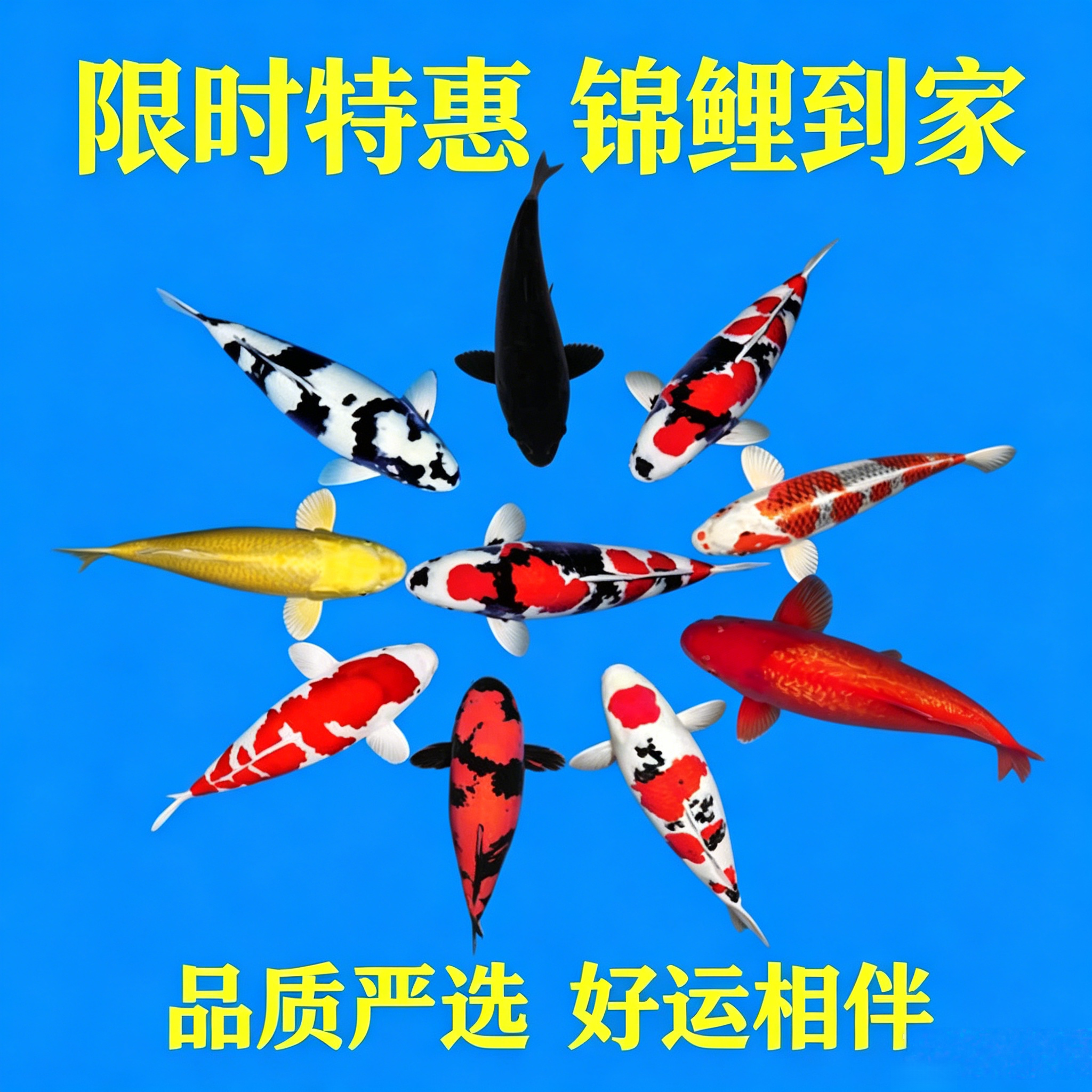 纯种锦鲤活体大型冷水淡水观赏鱼好养耐活风水招财鱼渔场直供包活