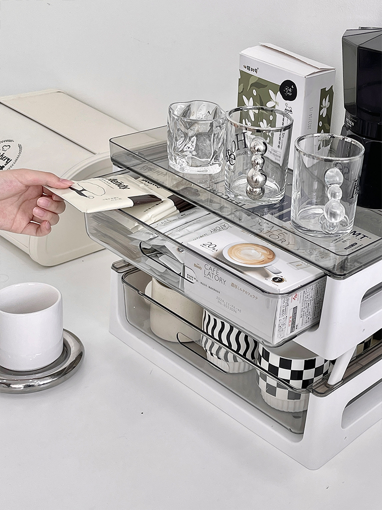 杯架家用杯子收纳架桌面玻璃杯水杯防尘抽屉式置物架茶具茶杯架子