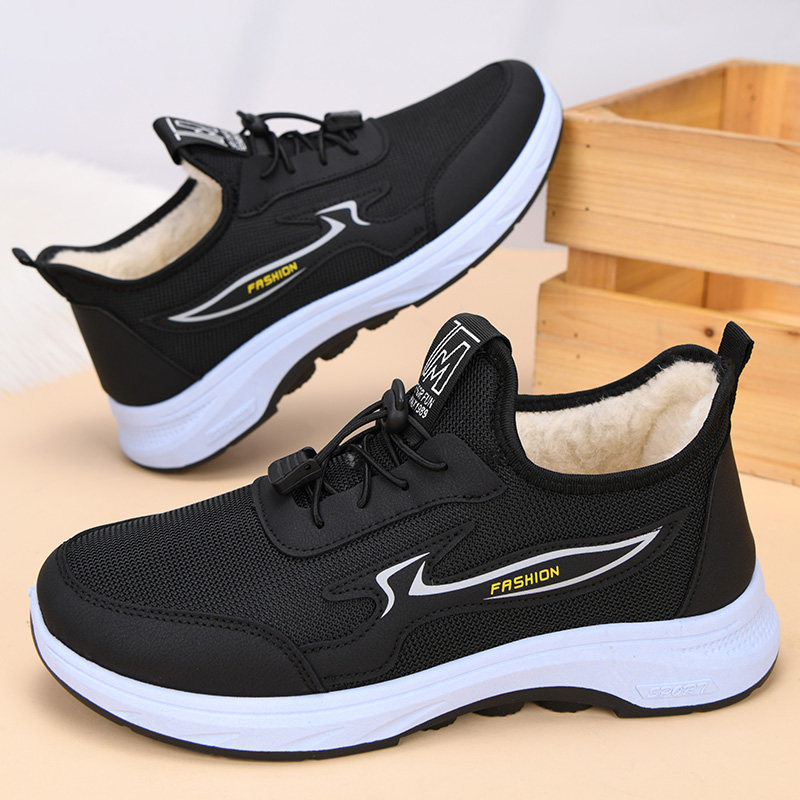 冬季老北京棉鞋男加绒保暖防滑爸爸鞋加厚软底父亲棉靴防寒休闲鞋