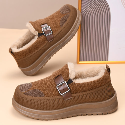 老北京棉鞋女冬季加绒保暖妈妈棉靴软底加厚防滑女士短靴厚底防寒