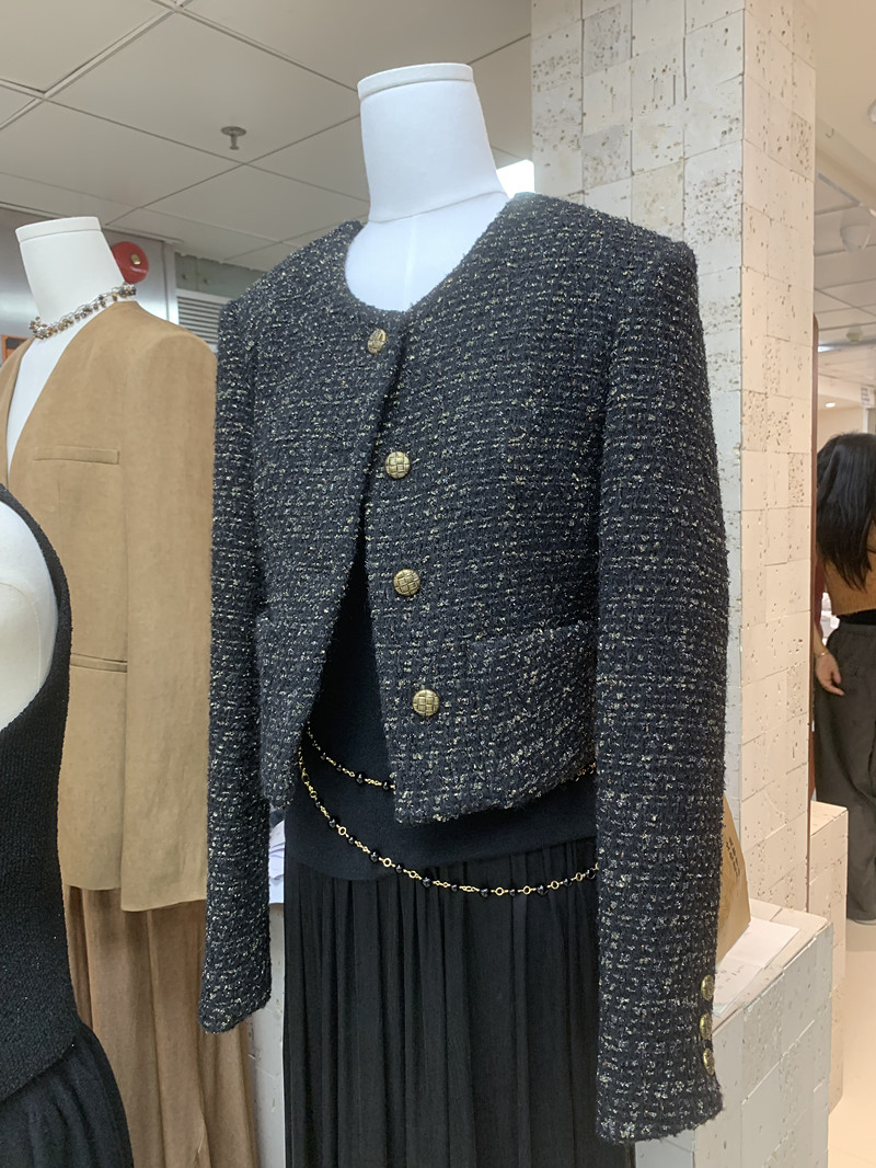 欧洲站小香风短外套粗花呢上衣女