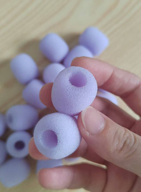 便携式扩音器小蜜蜂无线耳麦紫色海绵套领夹麦海棉漫步者MF2绵头