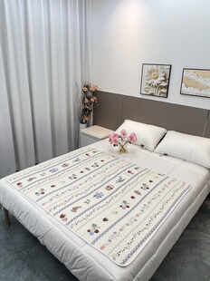 1.3大尺寸双面纯棉隔脏防汗盖毯夹棉床盖学生宿舍床铺垫可机洗