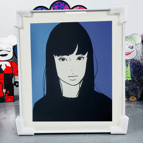 现代简约Kyne黑白少女壁画