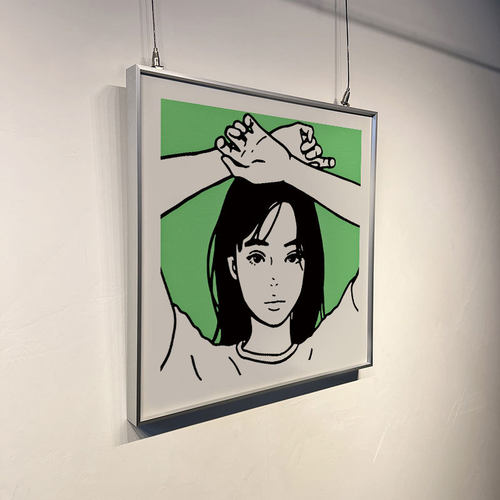 KYNE二次元女孩装饰画客厅卡通版画卧室潮流艺术小众高级感挂画