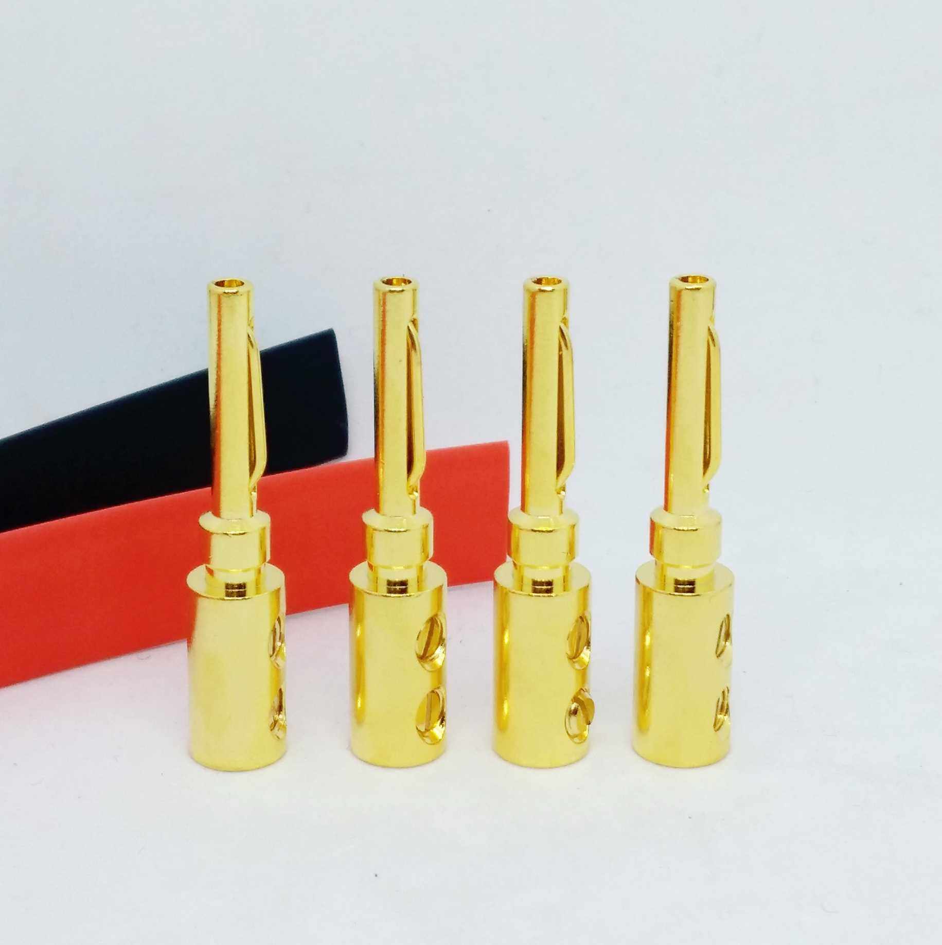 纯铜一体成型香蕉头 功放音箱喇叭线插头 免焊接音响线接头5mm