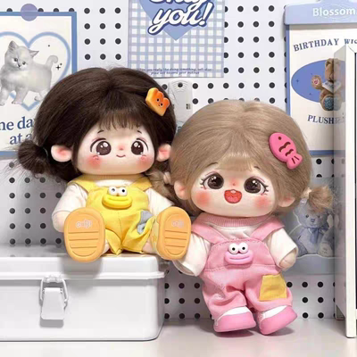 无属性可爱公仔20cm背带裤套装