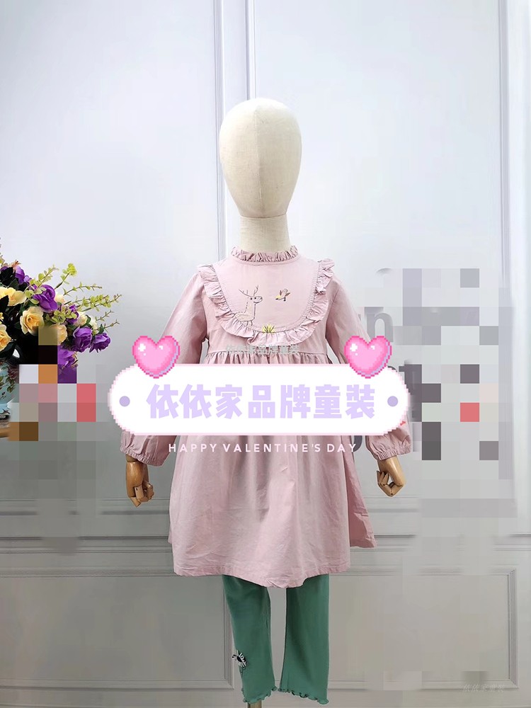 禾雀儿童印花连衣裙文艺范小清新女童连衣裙春款