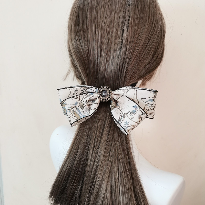 国风水墨画蝴蝶结发夹