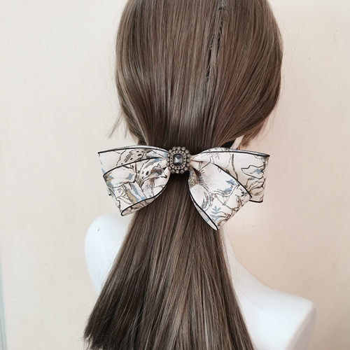 国风水墨画蝴蝶结发夹