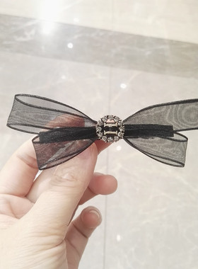 简约蝴蝶结发家弹簧夹半扎发顶夹
