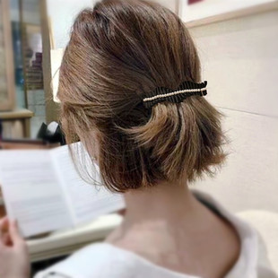 适合短发的夹子发夹女2023新款后脑勺半扎发卡一字夹成人夹子头饰