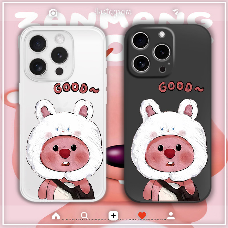 小海狸loppy可爱卡通手机壳透明